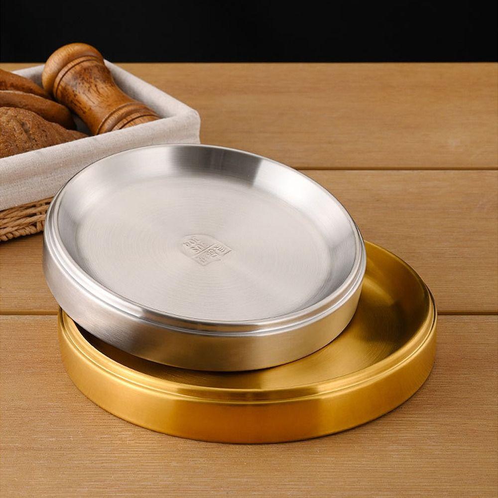 Thickened Barbecue Tray 304 Stainless Steel Steak Salad Plate Fruit Cake Tray  Kitchen