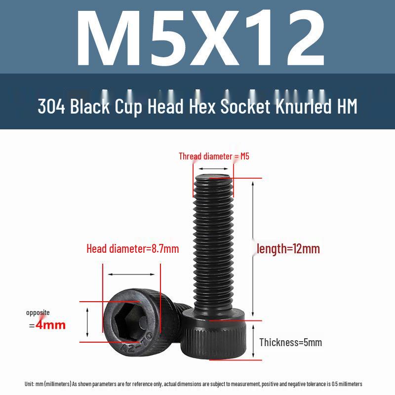 Yigu 304 Stainless Steel Hex Socket Cylindrical Head Screws: M2-M5 Bolts, M6-M12 Screws