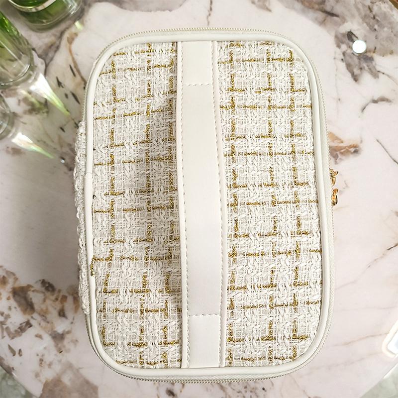 Cosmetic Bag Large Capacity Portable Handbag Woven Cosmetics Makeup Brush Storage Household Travel Wash Bag