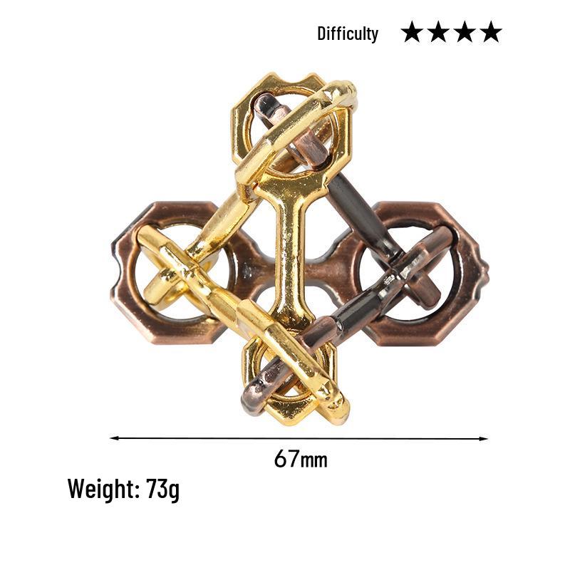 Intelligence Puzzle Zinc Alloy Disentanglement Rings - Unlock Nine Linked Rings Kongming Luban Lock Educational Toy
