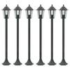 Landscape & Walkway Lights Garden Post Lights 6 Pcs E27 110 Cm Aluminium Dark Green