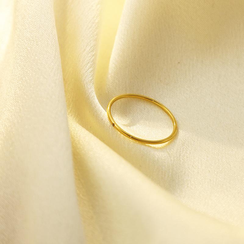 Solid Plain Ring, Extremely Fine 18K Gold 316 Material, Simple And Versatile Titanium Steel, Non-Fading Couple Ring