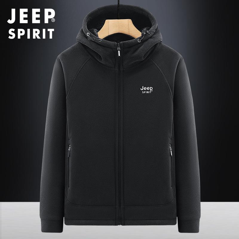 

Men s Jeep Casual 2025 Sherpa Fleece Jacket - Autumn/Winter Hooded Outerwear M чорний