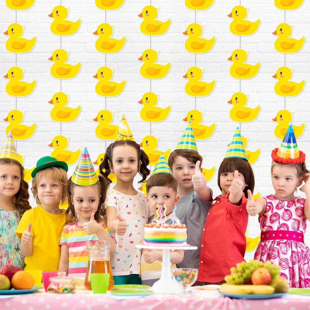 8 Pcs Duck Hanging Decoration Duck Garland Banner Cute Yellow Banner for Birthday Party Baby Showers Decoration Supplies Photo Booth Props
