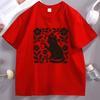 Boho Cat Coffee Lover T Shirt Unisex Clothing Funny Comfort Short Sleeve Printed Tshirt Vintage Round Neck Printed Tees