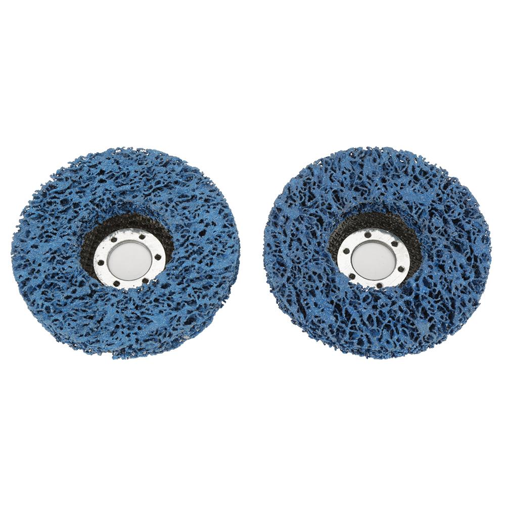 2Pcs 115mm Blue Poly Strip Wheel Disc Paint Rust Removal Tool for Angel Grinders
