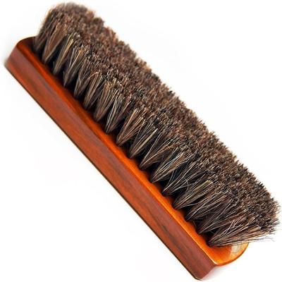 Escova de Sapato com Cabo de Madeira e Cerdas de Crina de Cavalo Escova Macia para Cuidado de Sapatos e Botas Cuidados com Couro