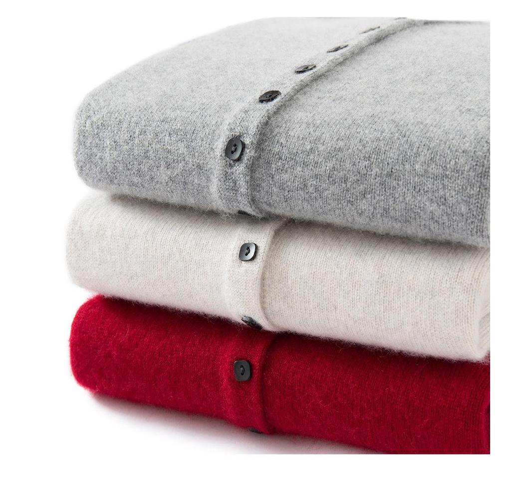 Women's Luxury Cashmere Knit Cardigan - Solid Color, Half-High Neck, Single-Breasted, Loose, Slimming, Versatile Sweater Coat