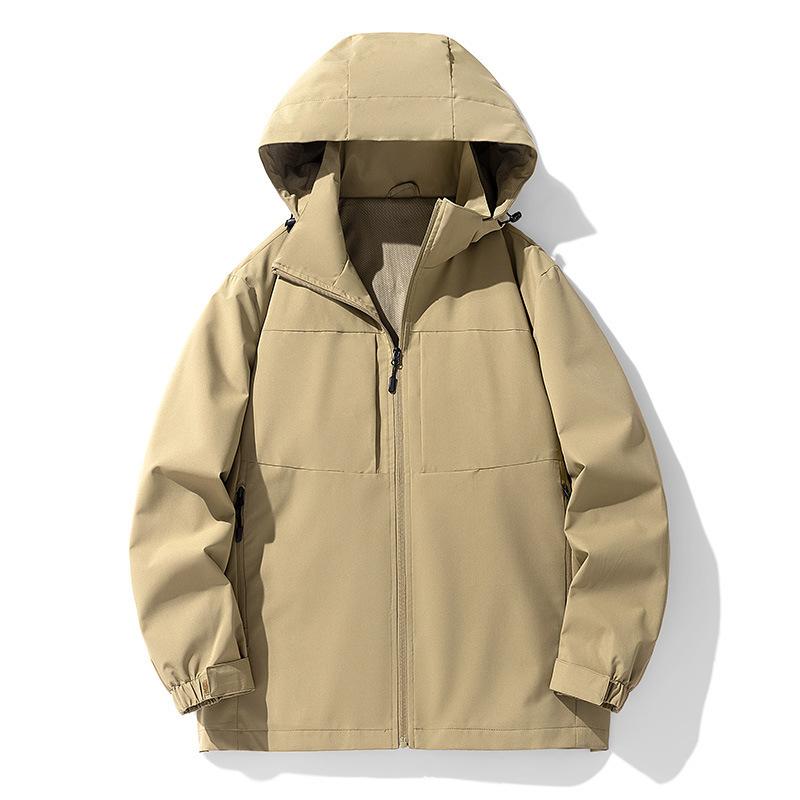 Men's Jacket Spring and Autumn Hooded Solid Color Thin Coat Fashion Casual Teen Light Jacket Men