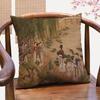Qingyoutu New Chinese Classical Character Decorative Pillowcase Antique Lady Picture Throw Pillow Sofa Cushion Cover