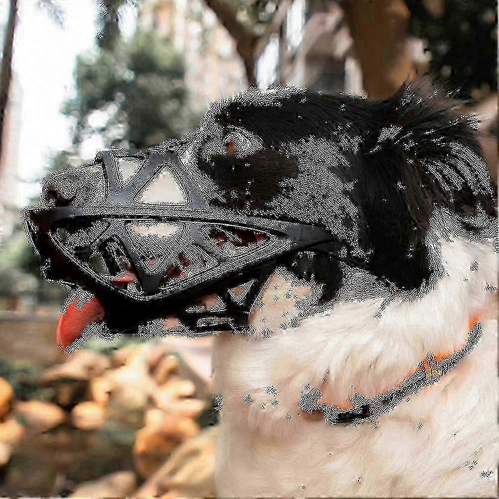Adjustable Breathable Dog Muzzle for Anti Eating, Licking and Biting with Hollow Basket Design