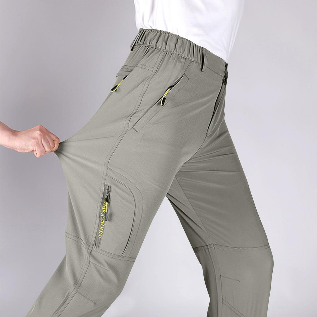 Men's Quick Dry Cargo Pants - Multi-Pocket Straight Leg Outdoor Pants for Summer