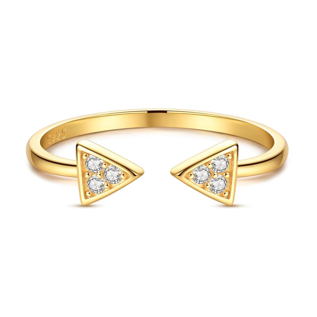 copper Ring Ideal For Woman Triangular Geometry Open Ring Authentic Jewellery High Quality Durable Material Elegant Design