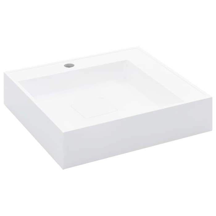 Lavabo - vidaXL - 50x50 cm - Fonte minérale - Blanc - Design tendance et facile à nettoyer