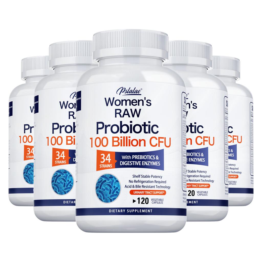 Pslalae - Probiotic Supplement - 34 Strains, with Added Prebiotics and Digestive Enzymes - Digestive, Gut, and Urinary Health