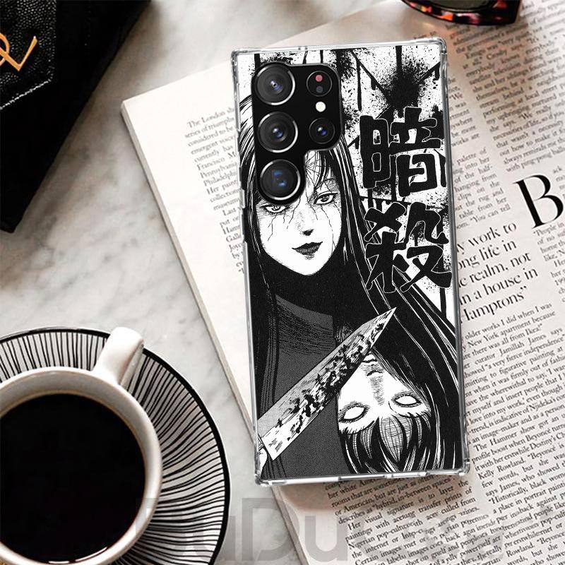 Japanese Horror Comic Anime Cover For Samsung Galaxy S23 S22 S24 S25 Ultra S21 Plus S20 FE Phone Case S25Edge S10 + Print Coque