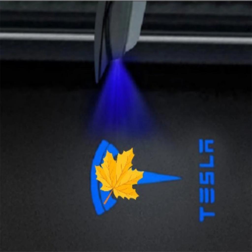 Car Sticker Tesla 2/4PSC Tesla Welcome Light for Tesla Model Y 3 S X Car Door LED Projector puddle lights Ultra-Bright Welcome L