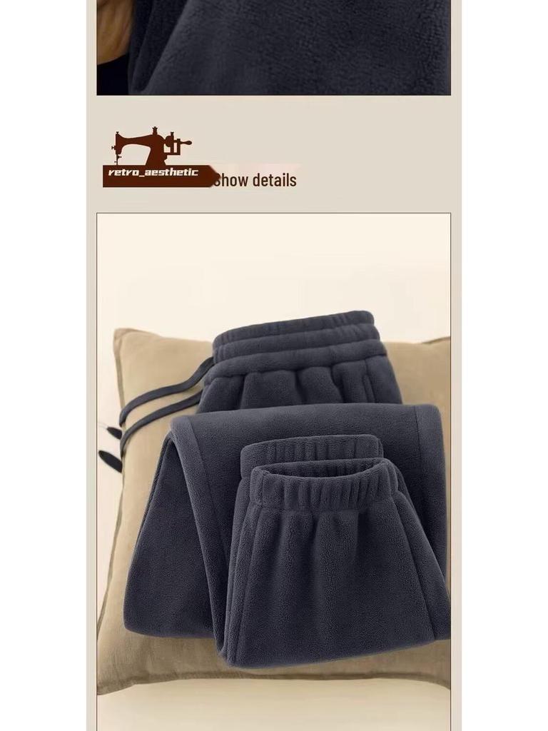 Children's Heavyweight Coral Fleece Joggers for Autumn/Winter - Plus Velvet, Thickened, Loose Fit for Boys, Warm Long Pants for Kids.