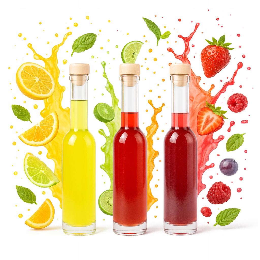 Butelka Szklana Fenice 200Ml + Korek Na Nalewki Oliwe Sok Wino Syrop
