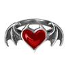 For Vampire Bat Heart Wing Ring Black Red Color Alloy Gothic Punk Ring Female