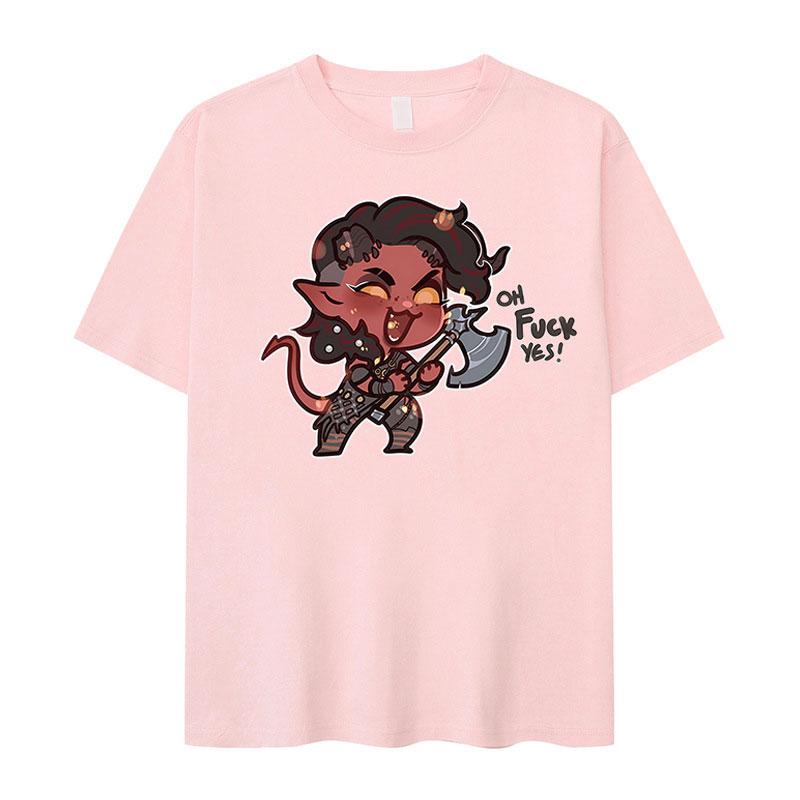 T-shirt Graphique Drôle Karlach Baldur's Gate 3 Hommes Femmes Mode Col Rond Manches Courtes T-shirts Décontracté 100% Coton T-shirt Surdimensionné