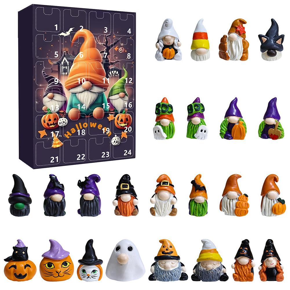 Halloween Cartoon Gnome Countdown Calendar Gnome Figures Countdown Calendar Dwarf Dolls Calendar Gift Box Gift for Boys Girls