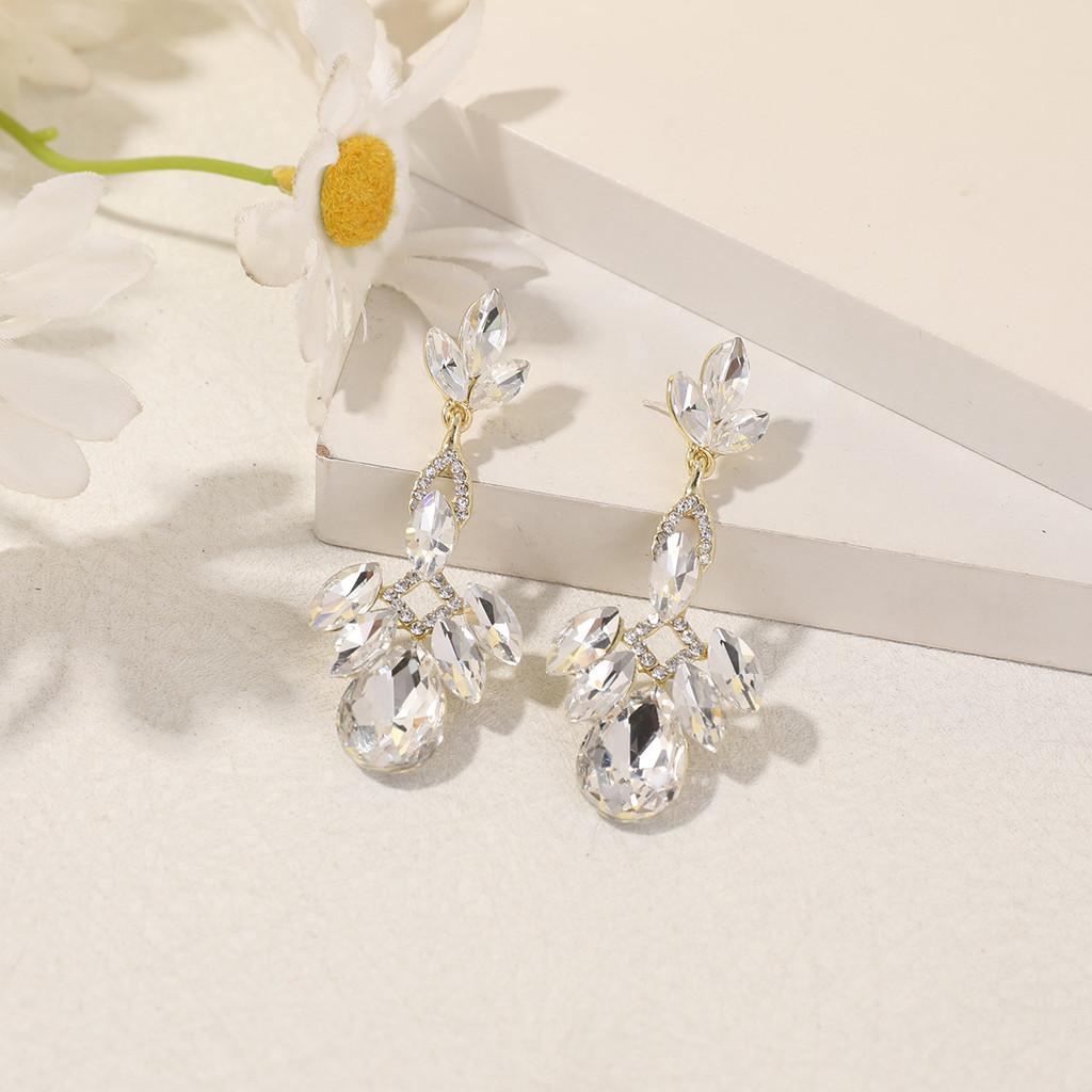 Tassel Long Earrings With Geometric Zircon Stones For Women Summer