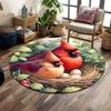 "Cardinals Nesting with Eggs" Print Round Rug, Living Room, Bedroom, Playroom Carpet, Non Slip Floor Mat, Gift