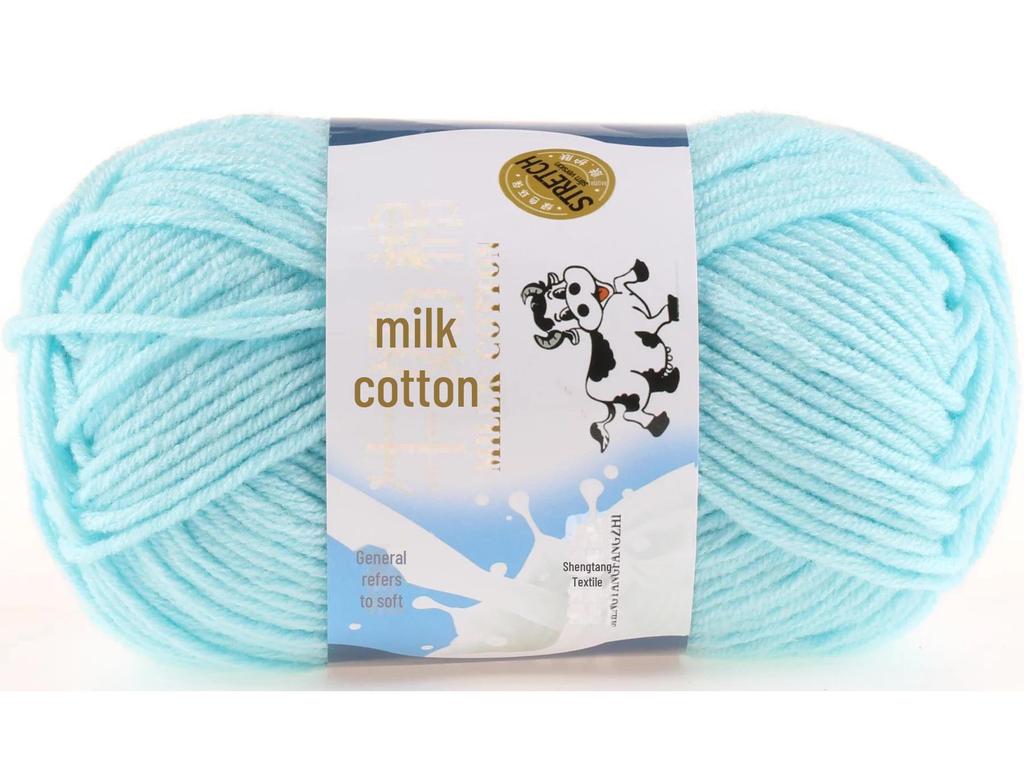 5-Strand Milk Cotton Baby Wool Hat & Scarf Hand-Woven Medium-Thick Yarn Set