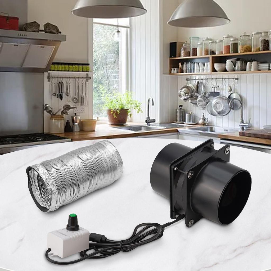 1 Satz Heimküche Drehzahlregelnder Kanal Abluftventilator Schuppen Geräuschlos 10,5*8*6,5 cm Heimwerkerzubehör