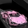 1:14 Blocuri de Construcție Roz Mașină MOC Mașină de Viteză Oraș Mașină de Lux Vehicul de Cursă cu Cărămizi Super Cursori Jucării pentru Copii Cadou de Ziua de Naștere Crăciun