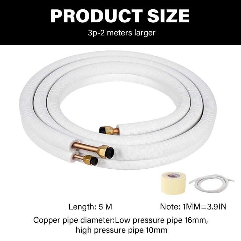 Flexible Small Split Brass Lines Enhances Three Insulation With Mounting Strips Refrigerants Line Set for Split System