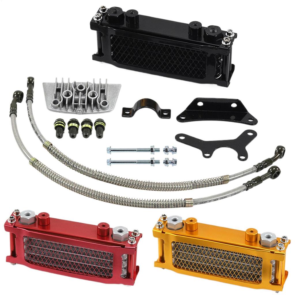 one set Oil Cooler Motorcycle Oil Radiator Gy6 Universal 50cc 80cc 100cc 110cc 125cc Moto Moped Dirt Pit Bike Motocross Cooling