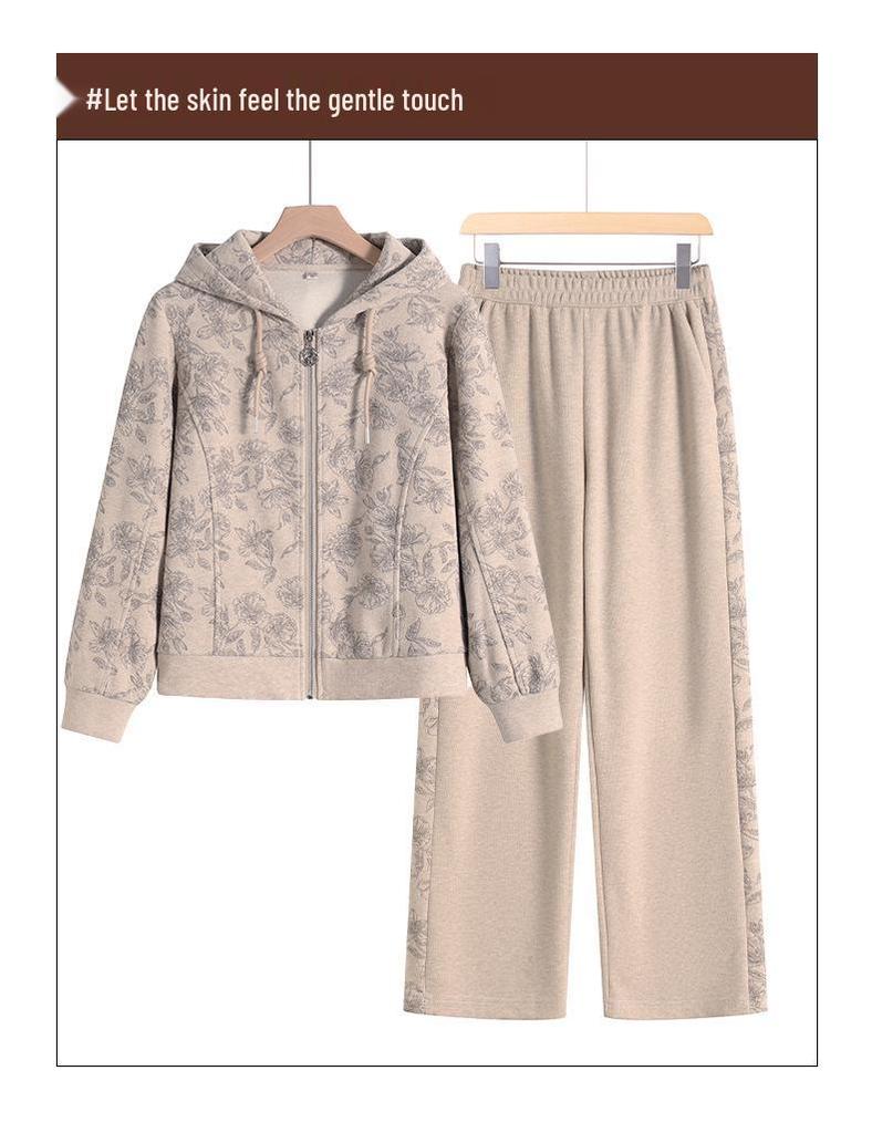 Mom's 2026 Stylish Hooded Jacket for Middle-Aged & Elderly Women - Casual Spring/Autumn Sportswear