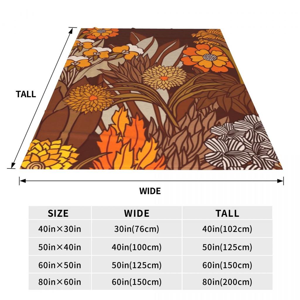 70s Retro Garden Blankets Soft Warm Flannel Throw Blanket Bedspread for Bed Living room Picnic Travel Home Sofa