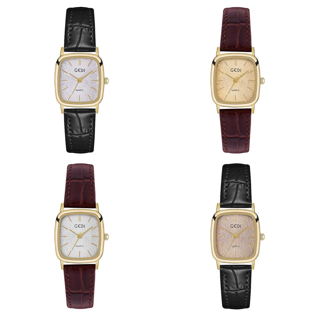 Womens Quartz Watch With Leather Strap Waterproof Retro Elegant For Casual Wear