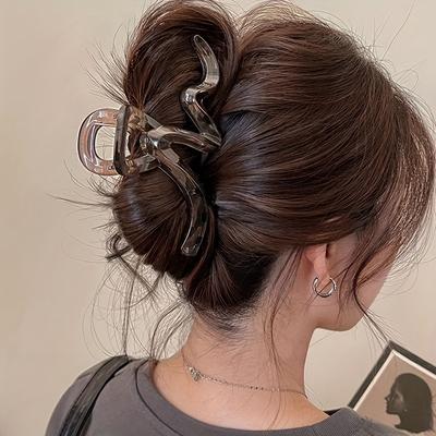 Acryl Wellen Haarspange Stilvolles und Raffiniertes Kopfschmuck Haarnadeln Haifisch Pferdeschwanz Haar Accessoires für Damen