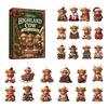 2026 24-Day Highland Cow Advent Calendar - Christmas Countdown Gift Box with Collectible Mini Acrylic,Festive Holiday Home Decor