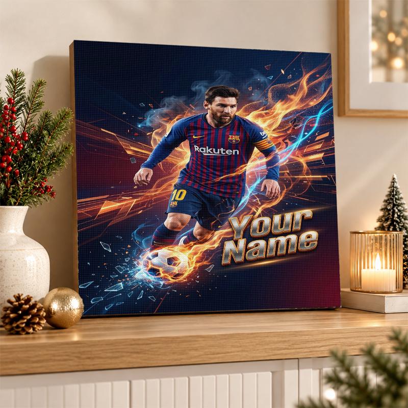 Lionel Messi Custom Name Text 5D Diamond Painting Kit DIY Full Drill Diamond Art Decoration