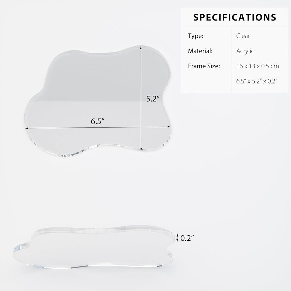 Acrylic Coaster Decorative Plates, Irregular Bar Drink Coaster, Clear Cloud Shape Coffee Cup Coaster, Perfect for Tabletop