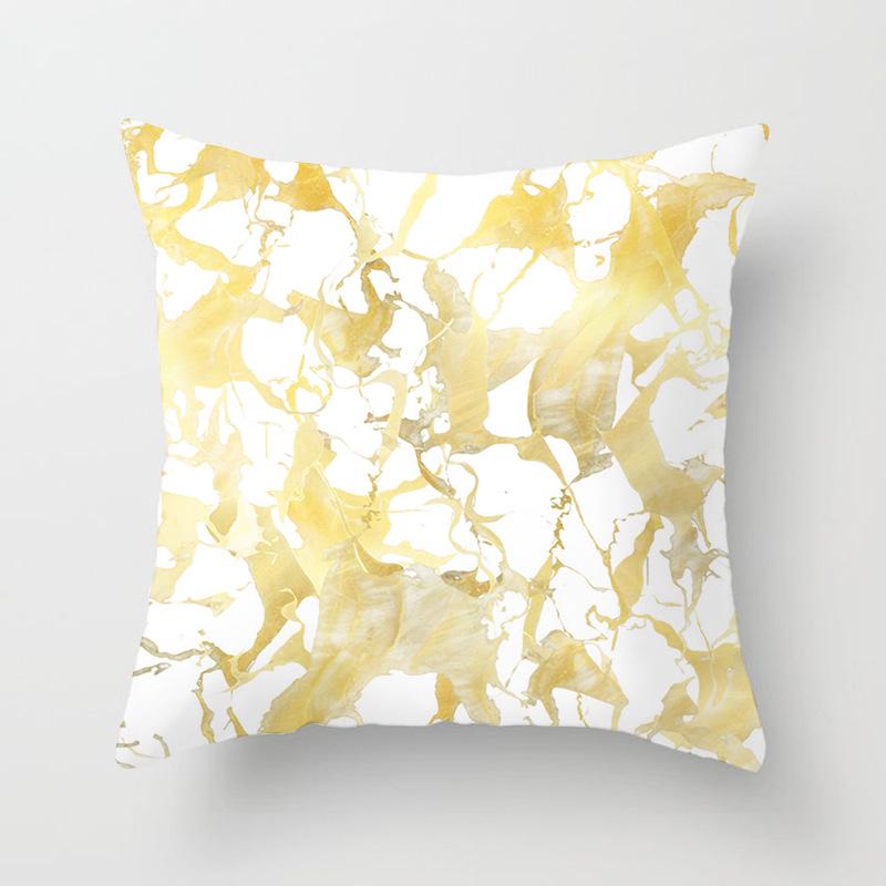 Ins Nordic Style Home Soft Decoration Gold Sofa Pillowcase Digital Printing Office Cushion Cover Pillowcase