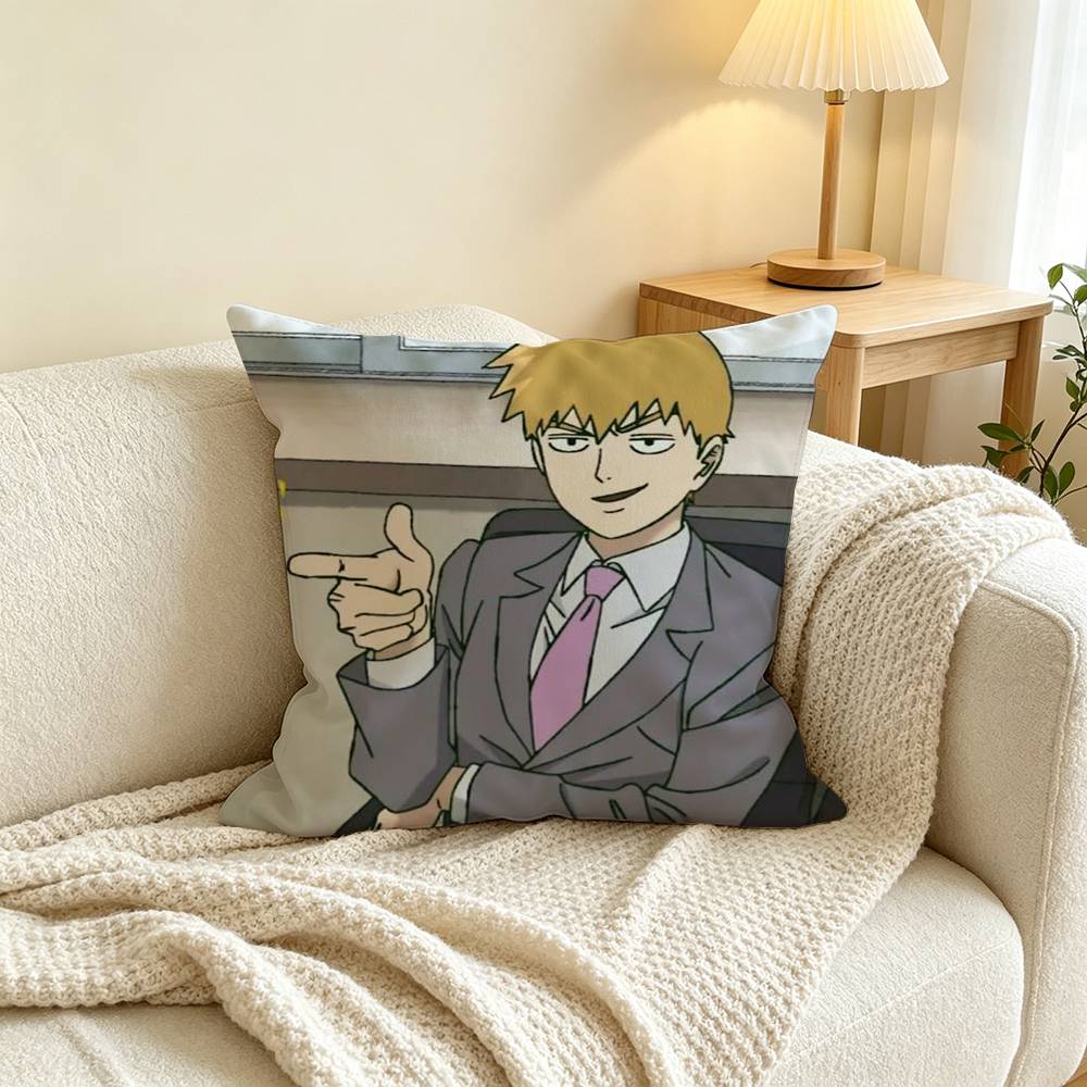 Mob Psycho 100 Arataka Reigen Square Double-Sided printed Pillow Case Bedroom Bedside Pillow Sofa Cushion Cover