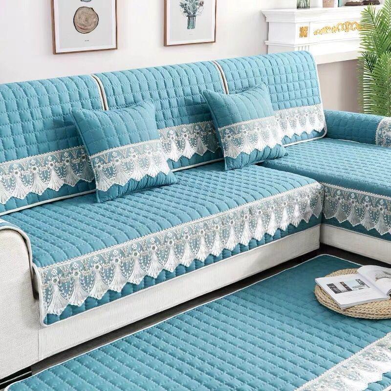 Autumn Winter Plush Sofa Covers Soft Peony Couch Cover Sofa Towel Sofa Cushion Continental Solid Color Sofa Towel Seat Cover