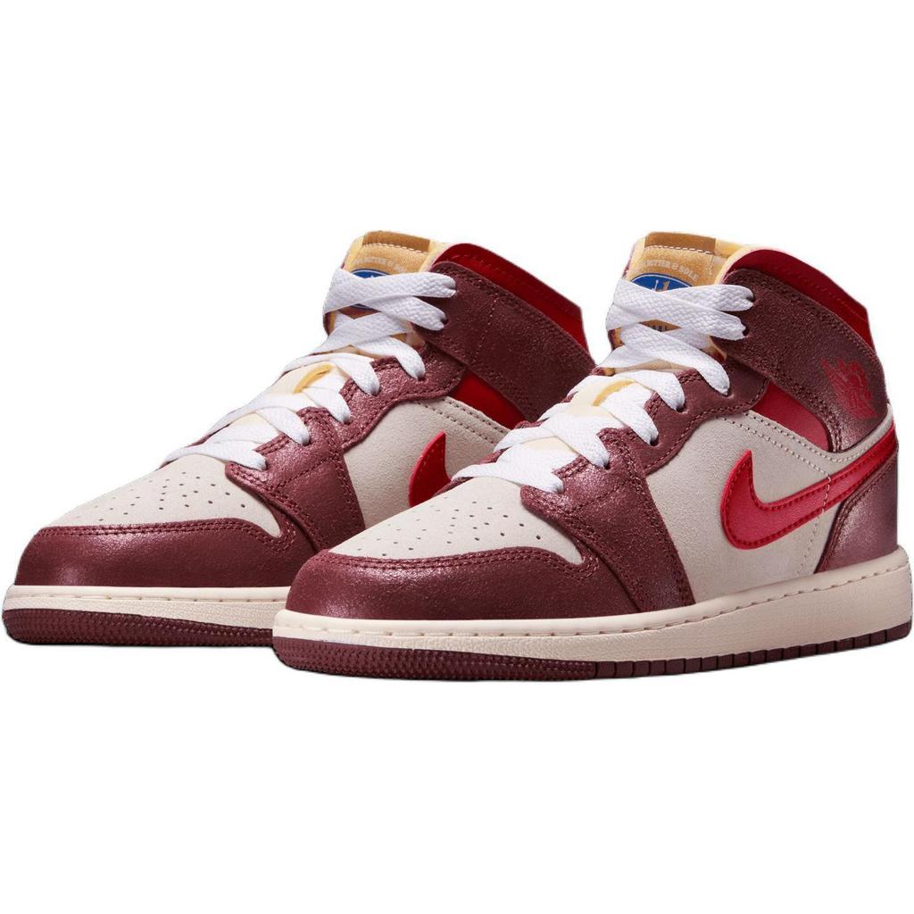 Air Jordan 1 Mid SE GS Breakfast Kids Sneakers Brown Coconut-Milk Dark-Pony HF3196-100
