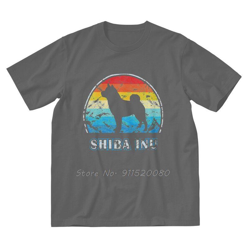 Retro Shiba Inu Vintage Dog Tshirt Men Streetwear T Shirt Short Sleeve Funny Dog Blockchain Tshirt Cotton Tees Top Clothes Gift