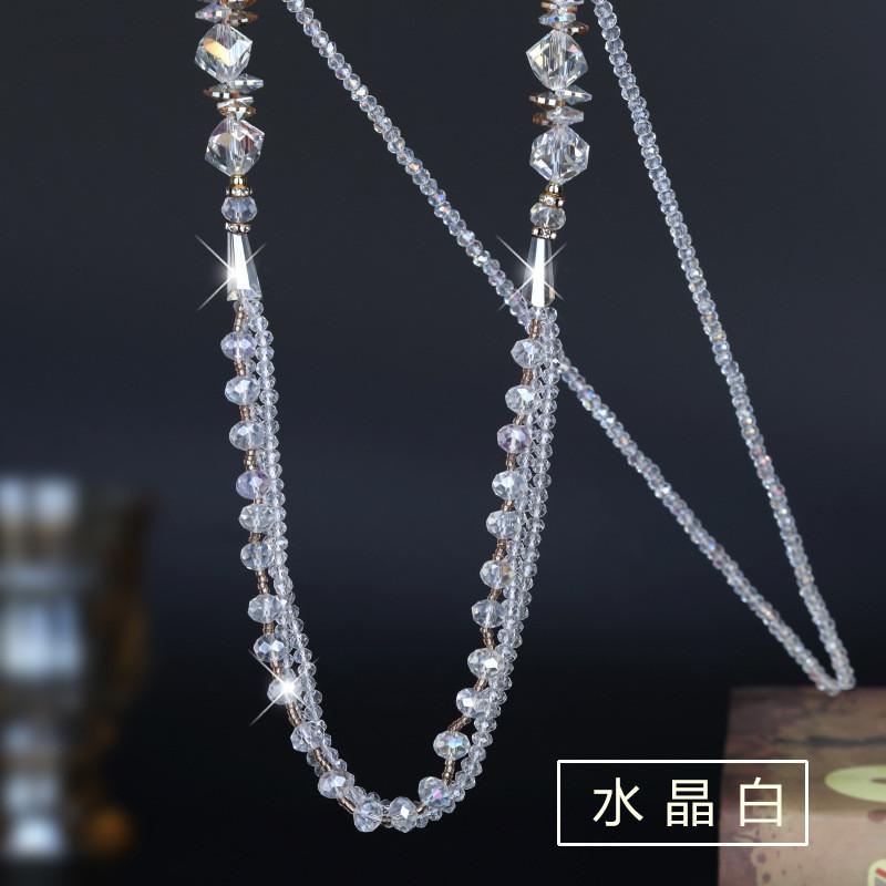 Long Crystal Alluring Necklace For Women Featuring Stylish Geometric Elements Versatility And