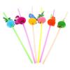 25/50Pcs Flamingo Pineapple Drinking Straws Hawaiian Beach Tropical Birthday Party Decoration Summer Pool Party Wedding Supplies
