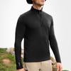 FILA Stand Collar Half-Zip Knitted Long Sleeve T-Shirt Men Tops Deep-Black A11M517209FBK