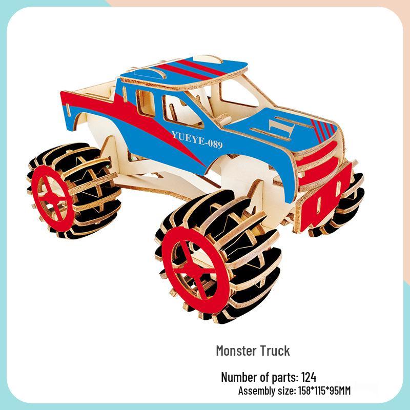 Wooden 3D Puzzle Car - Educational Handmade Toy for Kids