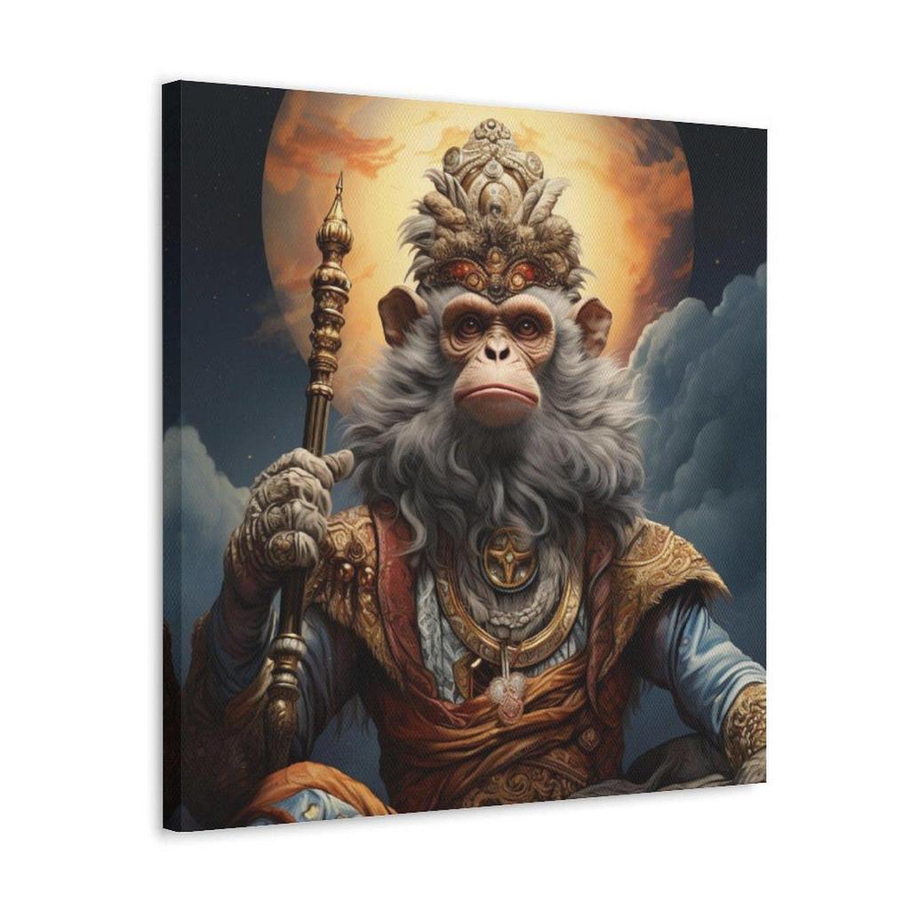 Custom Frameless Monkey King Oil Painting: Decorative Bedside Dopamine Art Canvas
